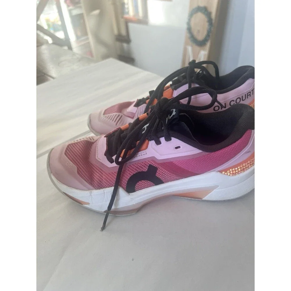 On Women's THE ROGER Pro Fire Tennis Shoes Pink Flame Size 7